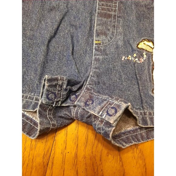 Vintage Baby Genius Denim Overalls w/Shirt 18 Months Embroidered Puppy Alligator - Picture 13 of 16